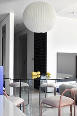 A Contemporary Minimalist Living Space Featuring Elegant and Stylish Lighting Designs