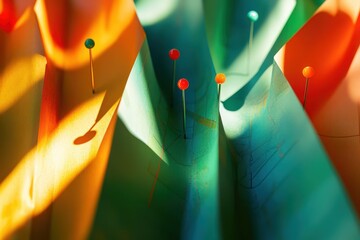 A map with red and green pins on it