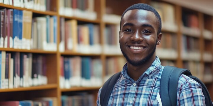 Happy Student in Library