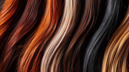 Naklejka premium A range of natural hair colors, perfect for showcasing the possibilities of hair color customization