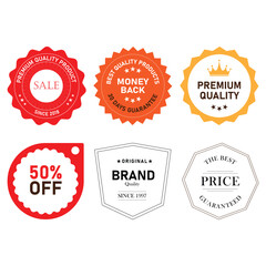 Premium product promotional badges, labels and stickers illustration