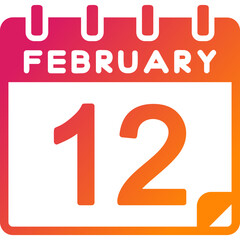 12 February Vector Icon Design