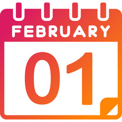 1 February Vector Icon Design