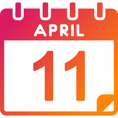 Fototapeta premium 11 April Vector Icon Design