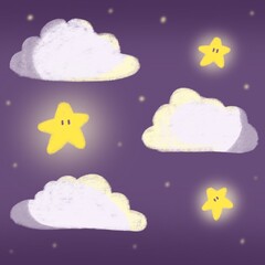 clouds and stars