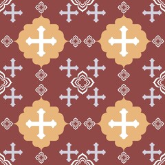 Obraz premium Abstract ethnic art, Geometric design, Tribal Seamless Patterns, Fabric Patterns, Clothing, Patterns, Aztec Geometric Art, Covers, Folk Embroidery, Carpet Design, Prints, Wallpaper, Fabric.