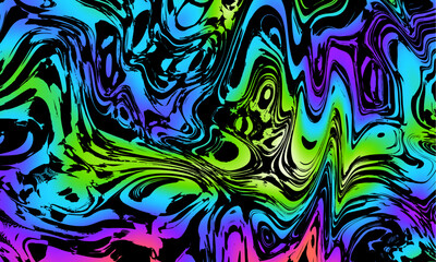 Imitation of Hand drawn colorful retro style groovy psychedelic vector background
