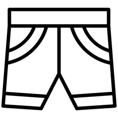 Short Pants Icon, Black And White Outline Icon Symbol