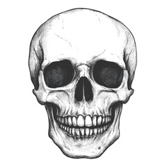Fototapeta premium detailed illustration of human skull, isolated on a white background, transparent background.