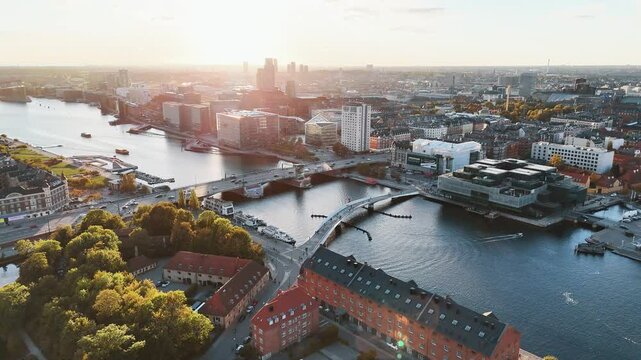 Stunning Aerial Views of Copenhagen: Iconic Landmarks and Scenic Cityscapes Captured by Drone