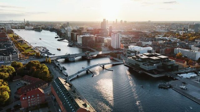 Stunning Aerial Views of Copenhagen: Iconic Landmarks and Scenic Cityscapes Captured by Drone