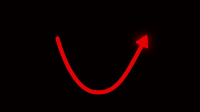 arrow rising transparent channel, Business line arrow, Business Growth And Success Arrow Infographics, Following business Arrow animation.