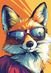 Playful Fox Enjoying a Sunny Day with a Friend, Making the Most of the Outdoors