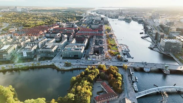 Stunning Aerial Views of Copenhagen: Iconic Landmarks and Scenic Cityscapes Captured by Drone