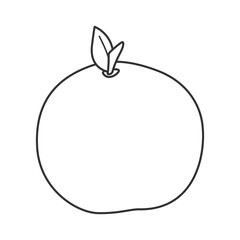 Simple outline whole peach in vector format, perfect icons for healthy food designs