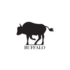 buffalo logo silhouette vectors with a white background