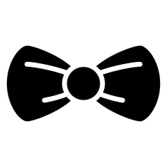 Bow Ribbon Icon, Black And White Glyph Icon Symbol