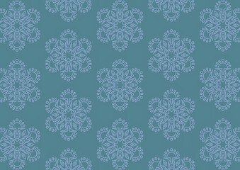 Floral Mandala Circle Mosaic Pattern Seamless Background Texture