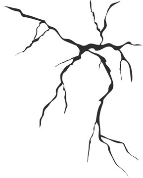 Cracked glass, wall, egg, fissures in ground top view. Concrete, crevices from disaster, surface from earthquake, Ruined breaked land surface doodle, hand drawn