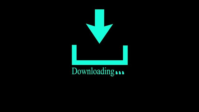 Abstract download icon looping animation on black background
