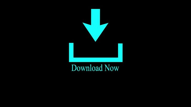 Abstract download icon looping on black background