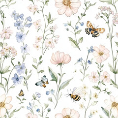 Beautiful Wallpaper with a Bee Design, Ideal Bees Poster or Graphic Resource for Creative Project, Ai Generative