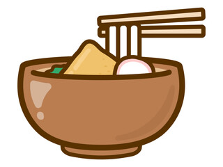 きつねうどんのベクターイラスト４