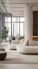 Fototapeta premium Contemporary Digital Design Office with Collaborative Spaces and Chic Decor 