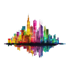 Obraz premium Vibrant Modern Cityscape