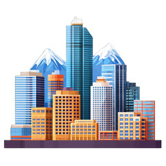 Obraz premium Vibrant Modern Cityscape