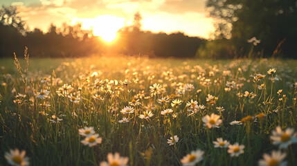 sunset in the field