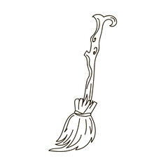 Hand-drawn magic broom