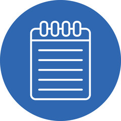 Notepad line circle icon