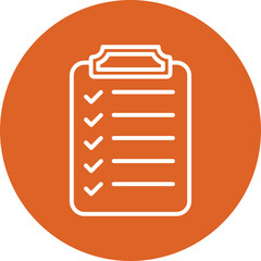 Checklist line circle icon