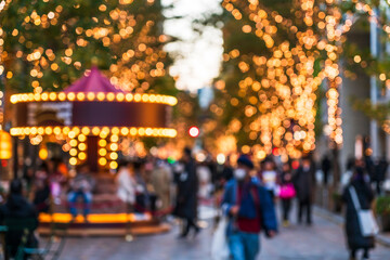 東京駅・丸の内仲通りのイルミネーション（ぼかし）【東京都・千代田区】