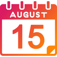 15 August Vector Icon Design