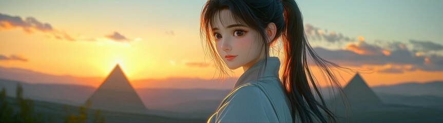 Fototapeta premium Enchanting 3D Illustration with Scenic Background