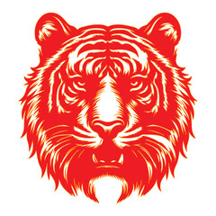 Angry roaring tiger tiger head vector

