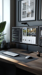 Modern Digital Designer Workspace with Sleek Tech and Minimalist Style