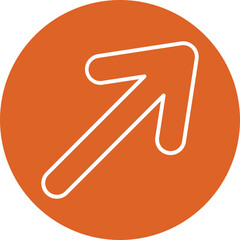 Diagonal Arrow line circle icon