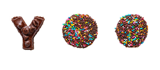 Chocolate Letter Y and Cookies