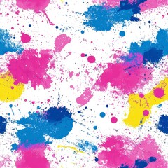 Abstract Colorful Splashes on White Background