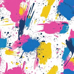 Abstract Colorful Splashes on White Background