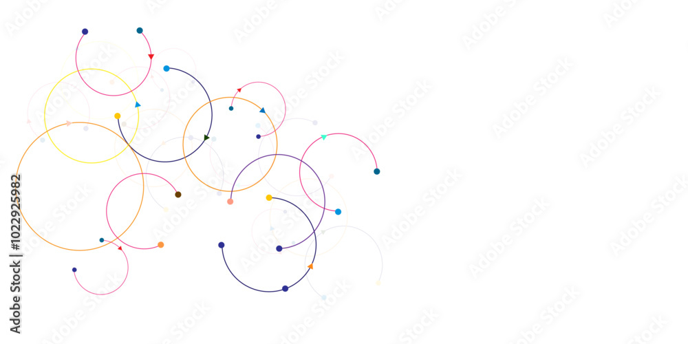 Poster Abstract geometric background with plexus circles. Big data visualization and technology background design.