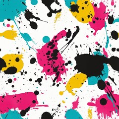 Abstract Colorful Splashes on White Background