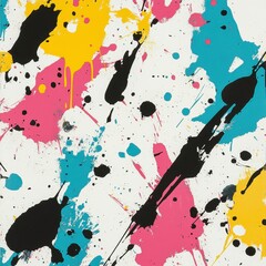 Abstract Colorful Splashes on White Background