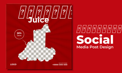strawberry social media post design template