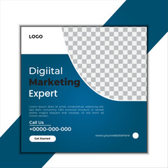 Business social media post and marketing banner template