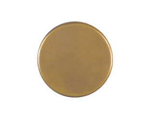 golden hockey puck isolated on white background