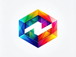 Modern Abstract Digital Logo Design with Geometric Shapes and Vibrant Colors for Branding Purposes